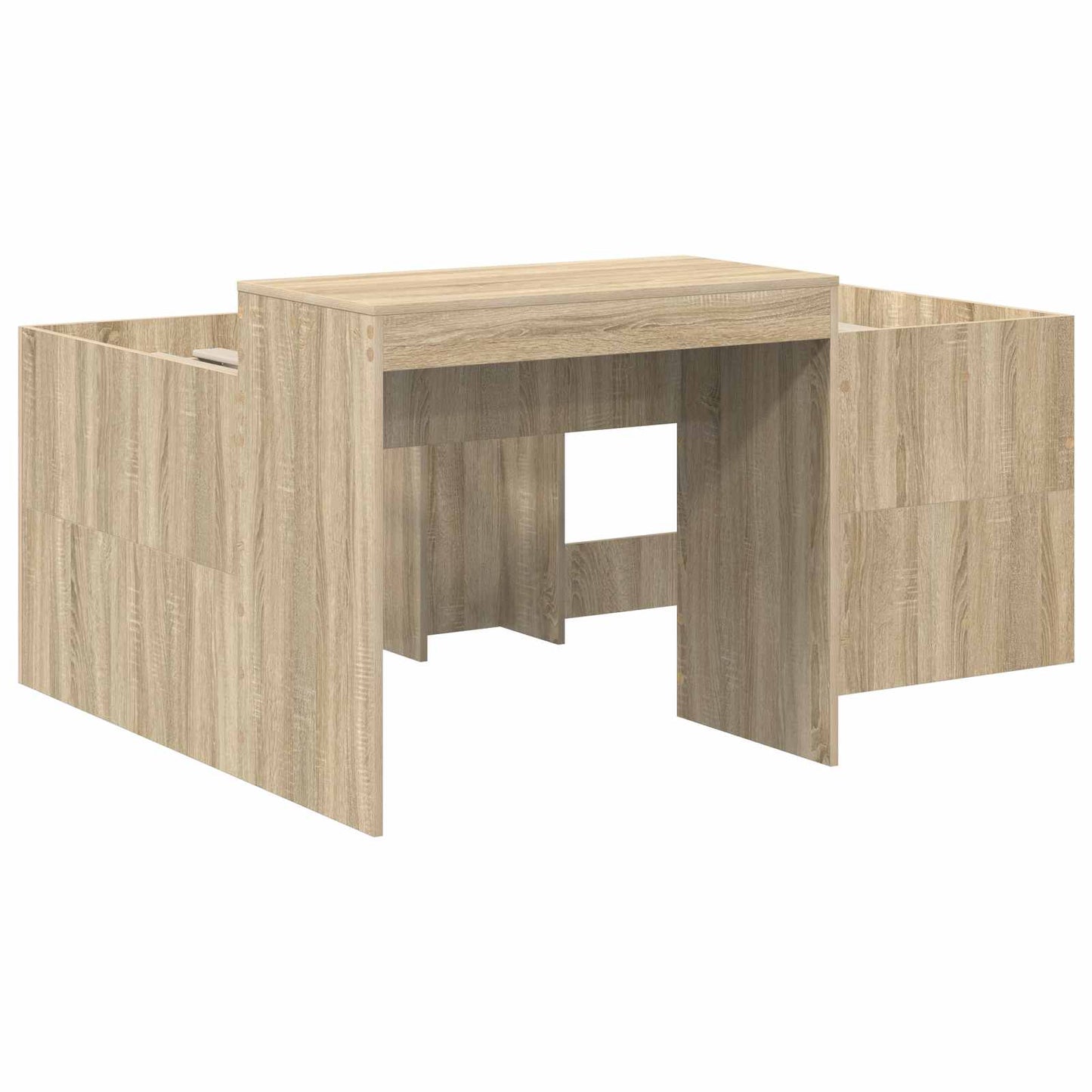 vidaXL Bed with Tunnel 3 pcs Sonoma Oak and Red Engineered Wood