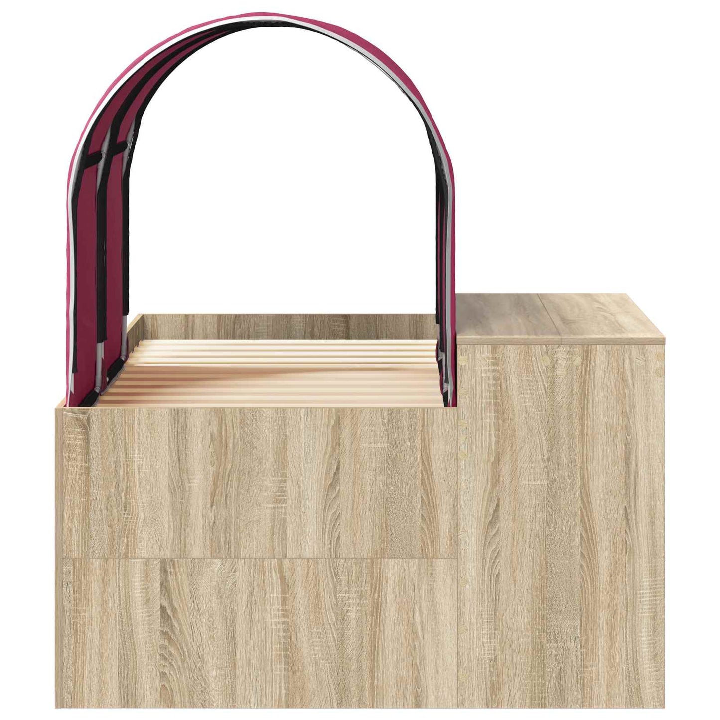 vidaXL Bed with Tunnel 3 pcs Sonoma Oak and Red Engineered Wood