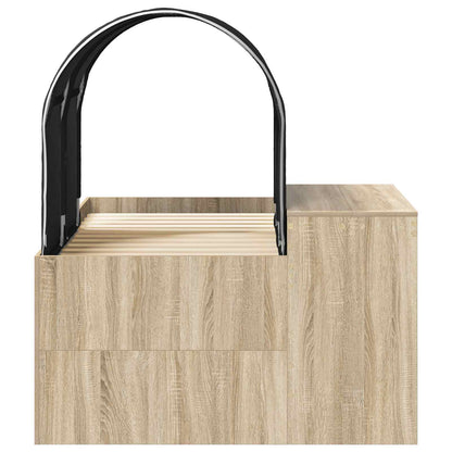vidaXL Bed with Tunnel 3 pcs Sonoma Oak and Black Engineered Wood