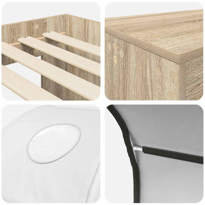 vidaXL Bed with Tunnel 3 pcs Sonoma Oak and White Engineered Wood