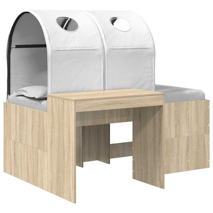 vidaXL Bed with Tunnel 3 pcs Sonoma Oak and White Engineered Wood