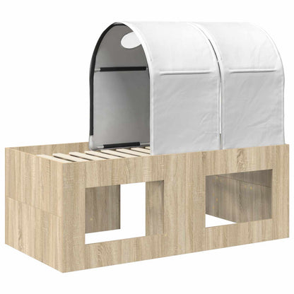 vidaXL Bed with Tunnel 3 pcs Sonoma Oak and White Engineered Wood
