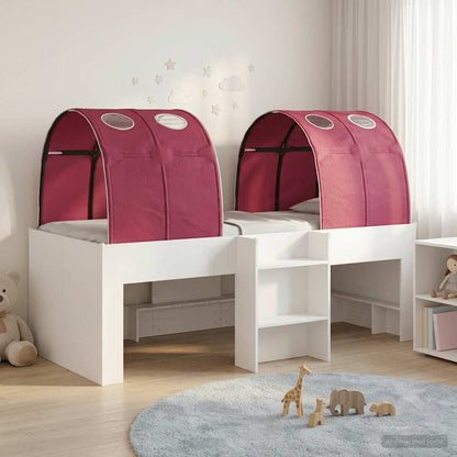 vidaXL Bed with Tunnel 3 pcs White and Red Engineered Wood
