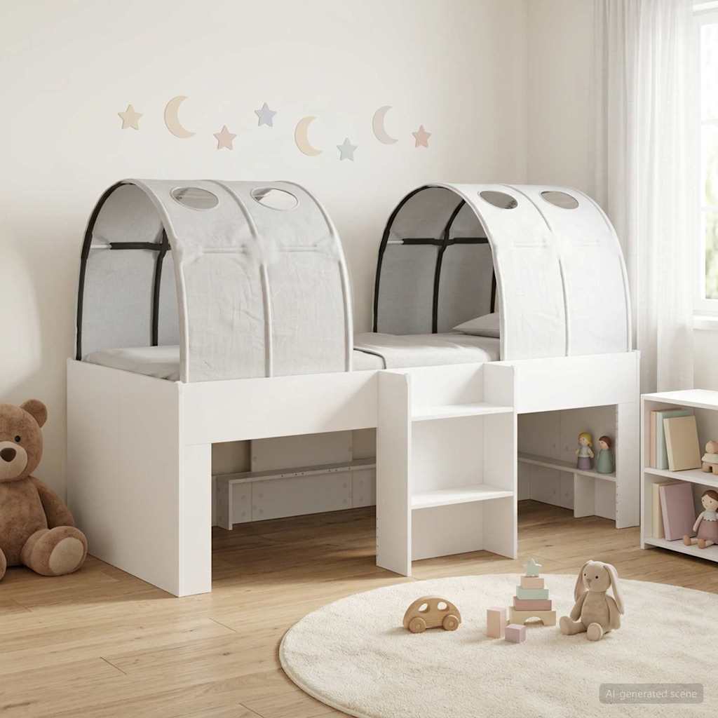 vidaXL Bed with Tunnel 3 pcs White Engineered Wood