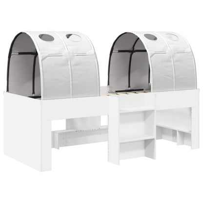 vidaXL Bed with Tunnel 3 pcs White Engineered Wood