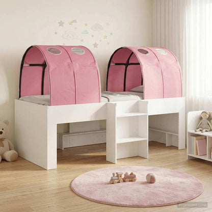 vidaXL Kids'High Bed Frame with Tunnel 3 pcs White and Pink