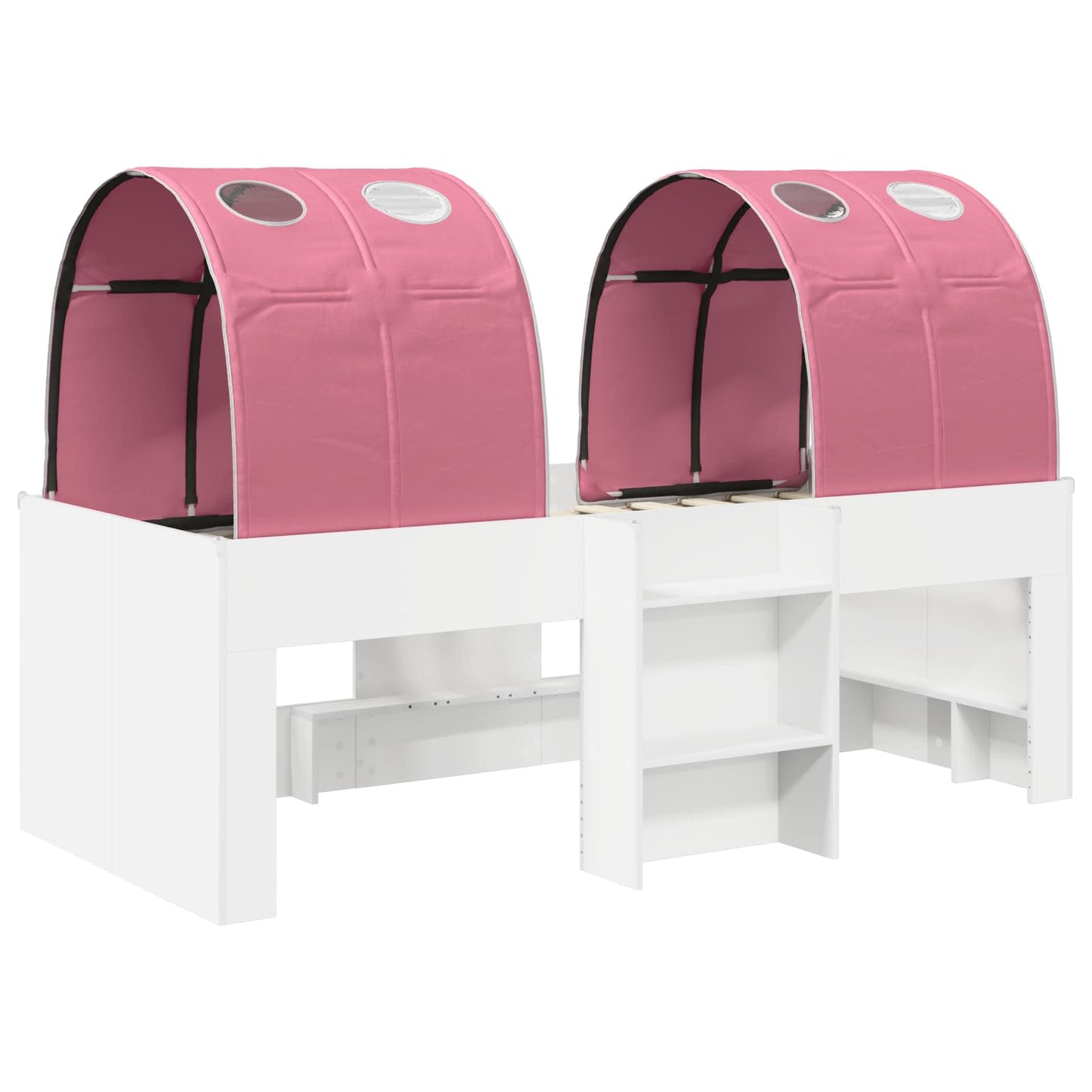 vidaXL Kids'High Bed Frame with Tunnel 3 pcs White and Pink