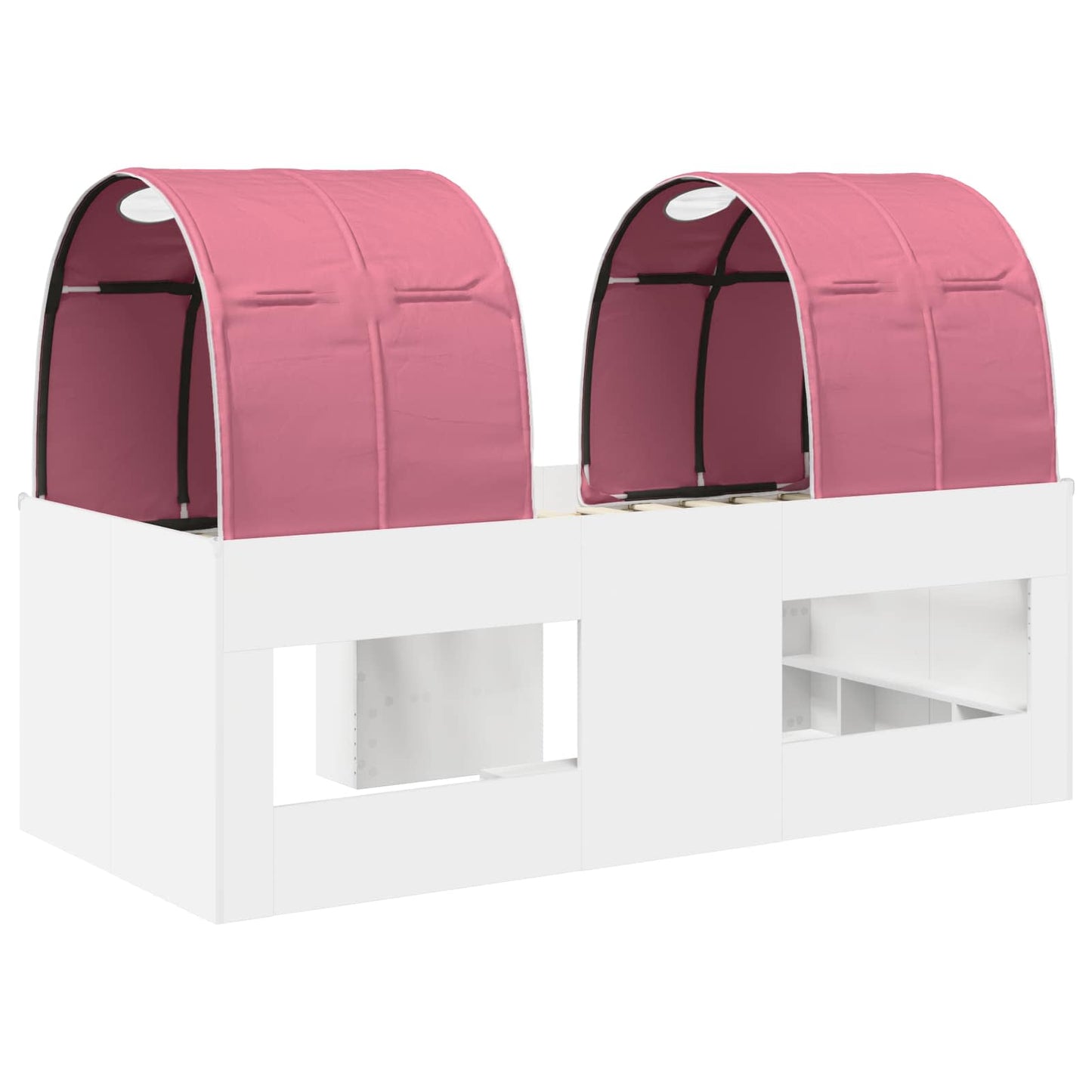 vidaXL Kids'High Bed Frame with Tunnel 3 pcs White and Pink