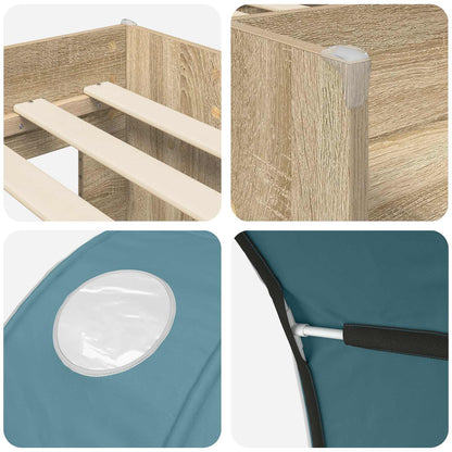 vidaXL Kids'High Bed Frame with Tunnel 3 pcs Engineered Wood