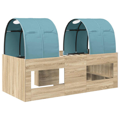 vidaXL Kids'High Bed Frame with Tunnel 3 pcs Engineered Wood