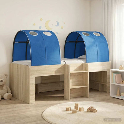 vidaXL Kids'High Bed Frame with Tunnel 3 pcs Sonoma Oak and Blue