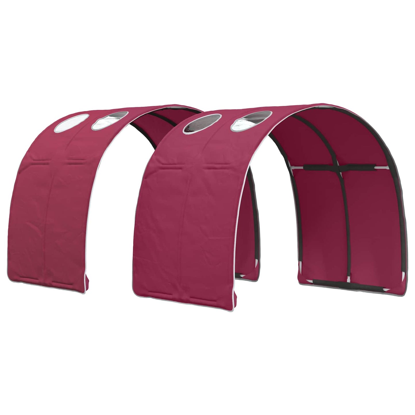 vidaXL Kids'High Bed Frame with Tunnel 3 pcs Sonoma Oak and Red