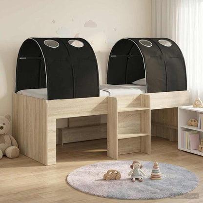 vidaXL Kids'High Bed Frame with Tunnel 3 pcs Sonoma Oak and Black