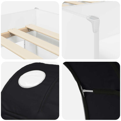 vidaXL Bed with Tunnel 4 pcs White and Black Engineered Wood