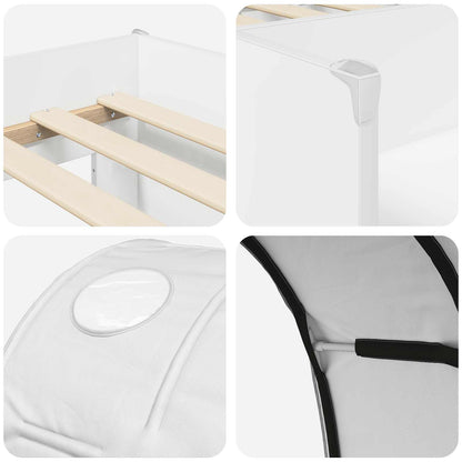 vidaXL Bed with Tunnel 3 pcs White Engineered Wood