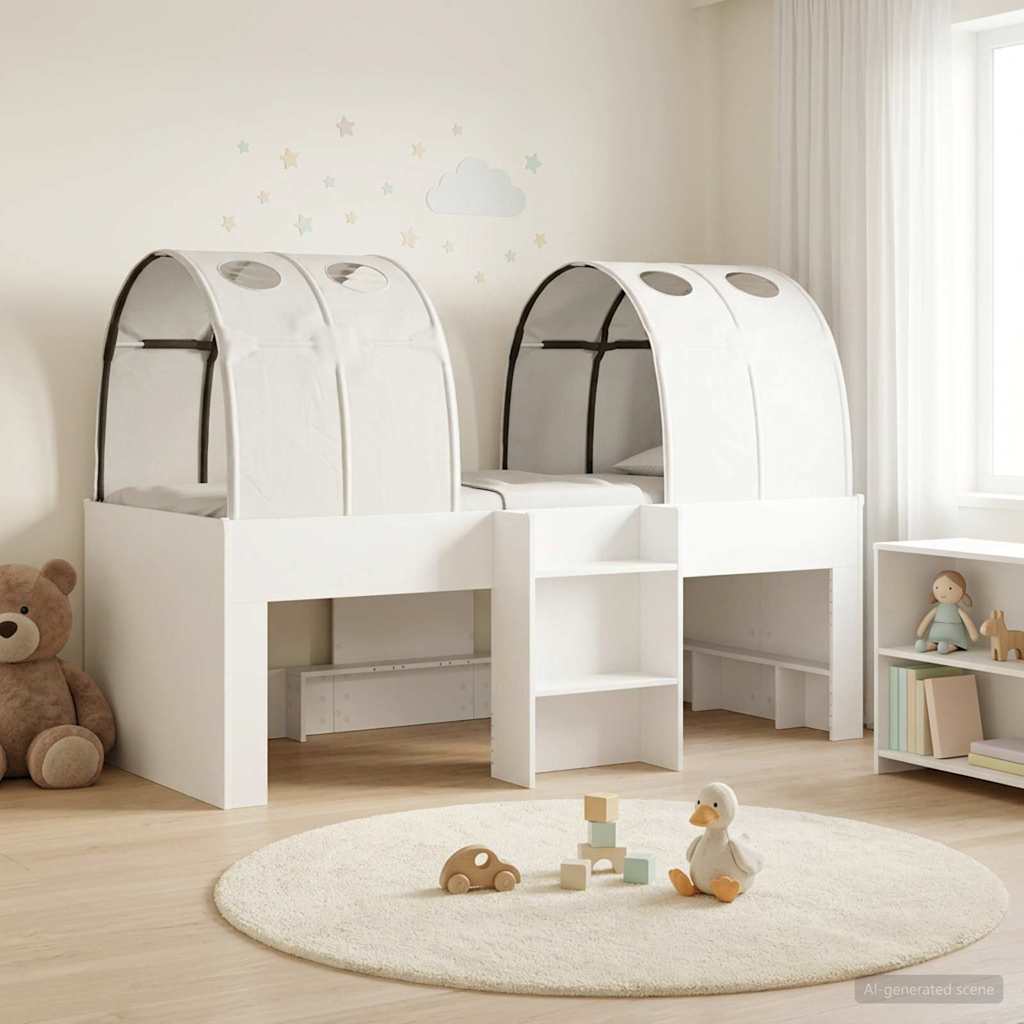 vidaXL Bed with Tunnel 3 pcs White Engineered Wood