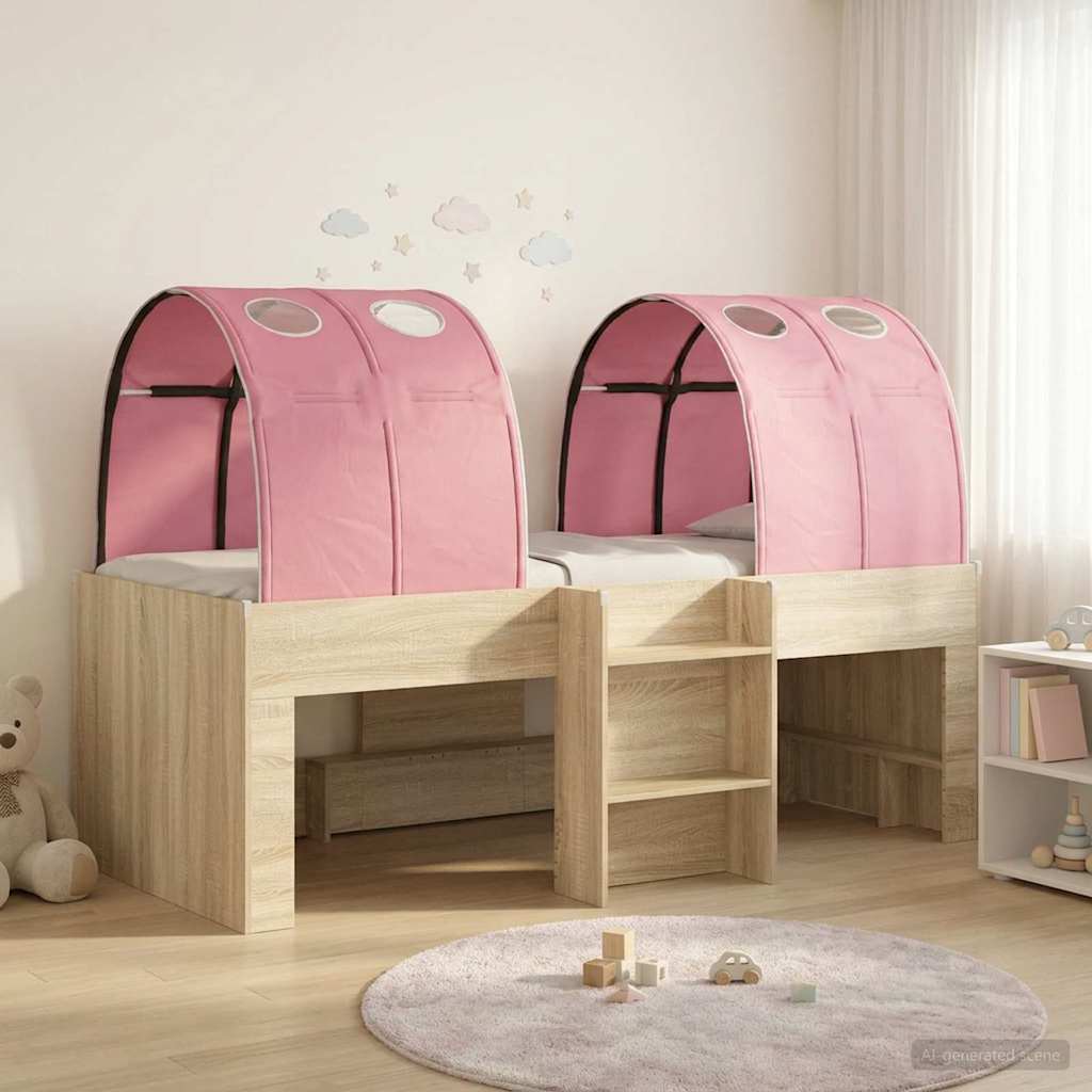 vidaXL Bed with Tunnel 3 pcs Sonoma Oak and Pink Engineered Wood