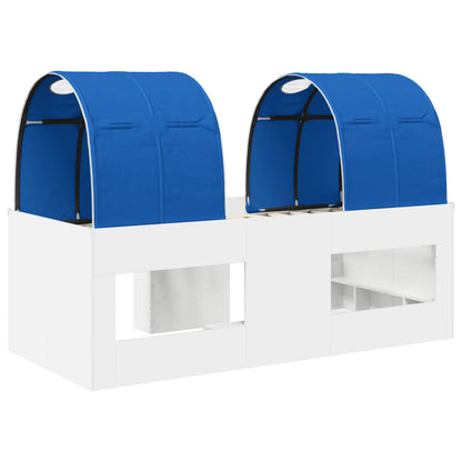vidaXL Bed with Tunnel 3 pcs White and Blue Engineered Wood
