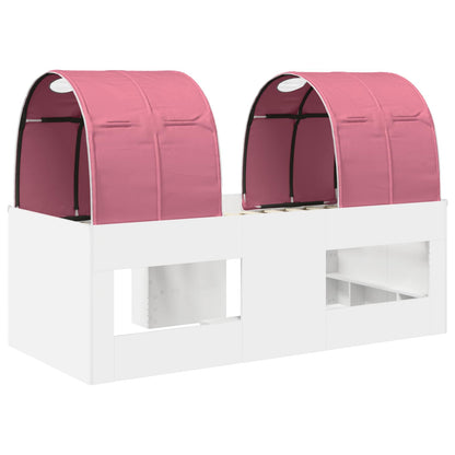 vidaXL Bed with Tunnel 3 pcs White and Pink Engineered Wood