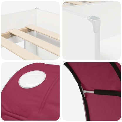 vidaXL Bed with Tunnel 4 pcs White and Red Engineered Wood