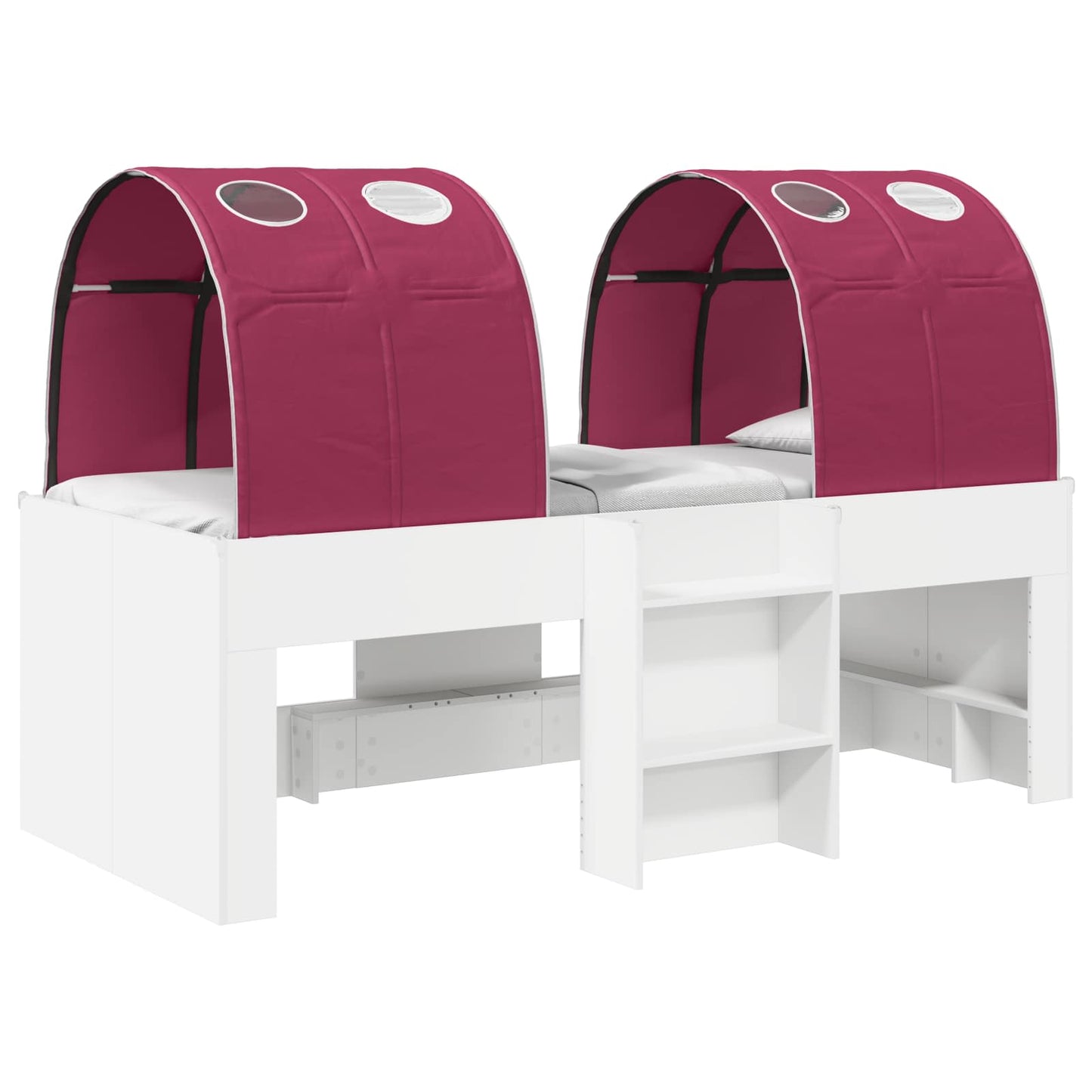 vidaXL Bed with Tunnel 4 pcs White and Red Engineered Wood