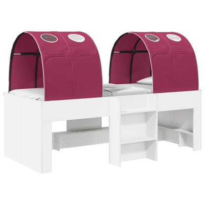 vidaXL Bed with Tunnel 4 pcs White and Red Engineered Wood