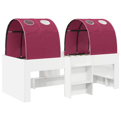 vidaXL Bed with Tunnel 4 pcs White and Red Engineered Wood