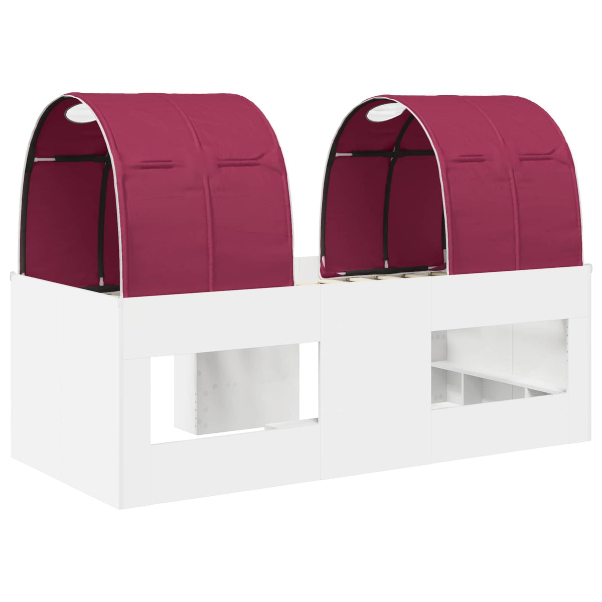 vidaXL Bed with Tunnel 3 pcs White and Red Engineered Wood