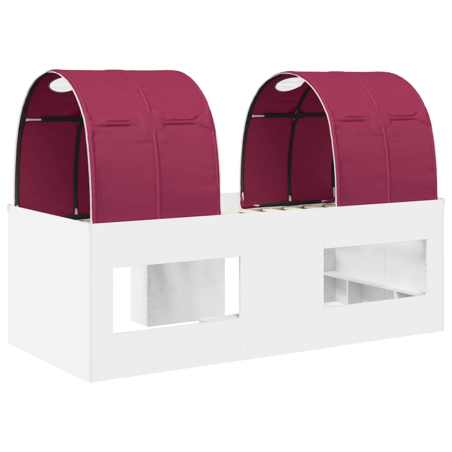 vidaXL Bed with Tunnel 4 pcs White and Red Engineered Wood