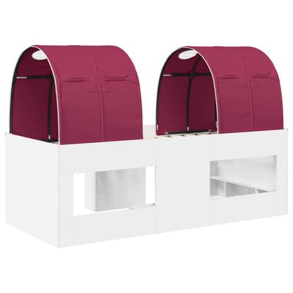 vidaXL Bed with Tunnel 4 pcs White and Red Engineered Wood