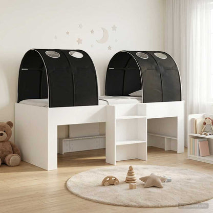 vidaXL Bed with Tunnel 4 pcs White and Black Engineered Wood