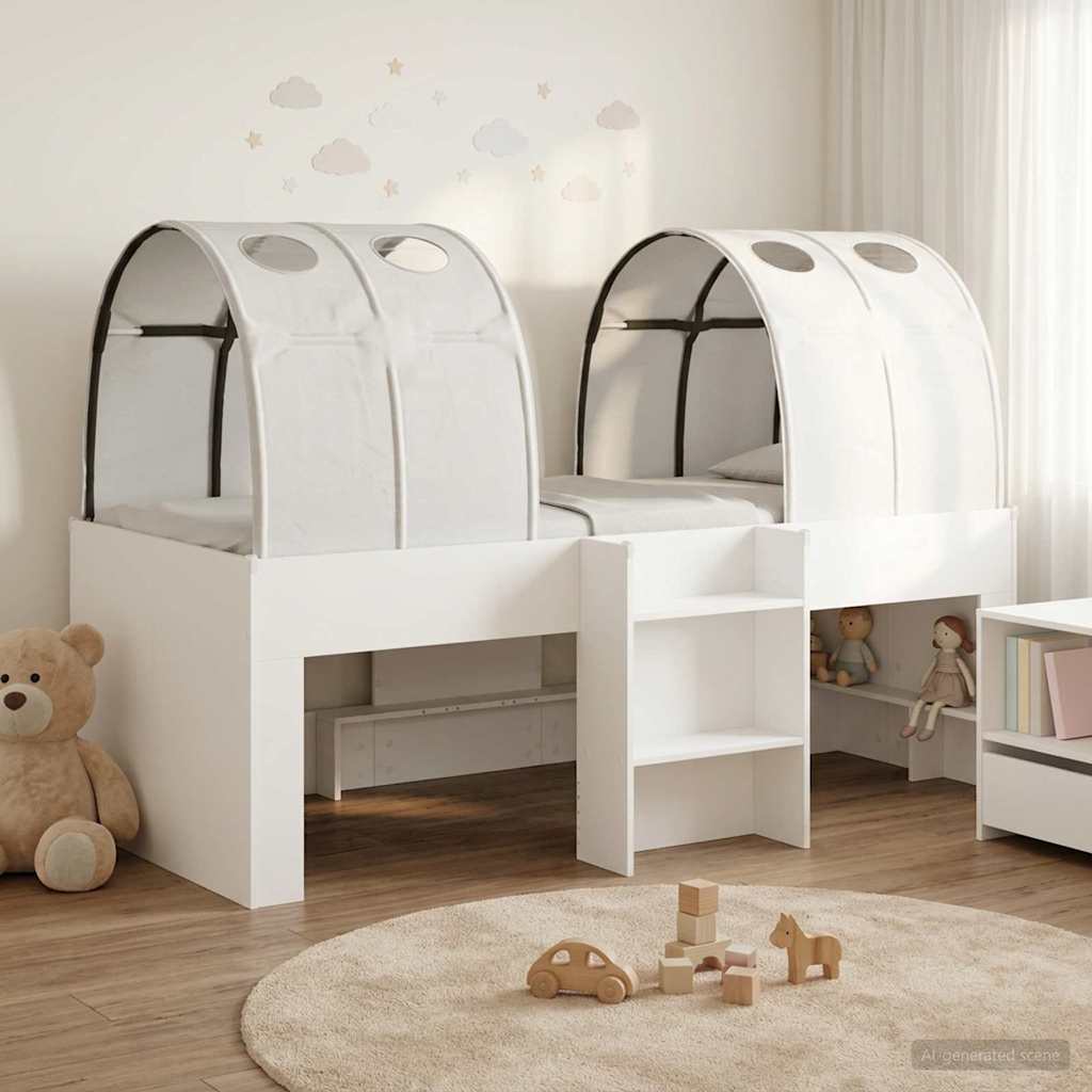 vidaXL Bed with Tunnel 3 pcs White Engineered Wood