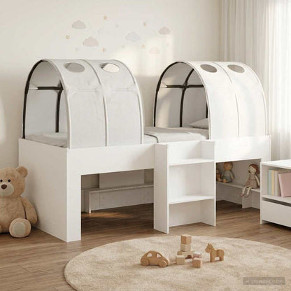 vidaXL Bed with Tunnel 3 pcs White Engineered Wood