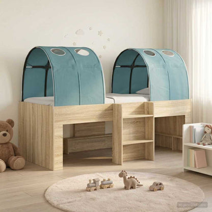 vidaXL Bed with Tunnel 3 pcs Sonoma Oak and Light Blue Engineered Wood
