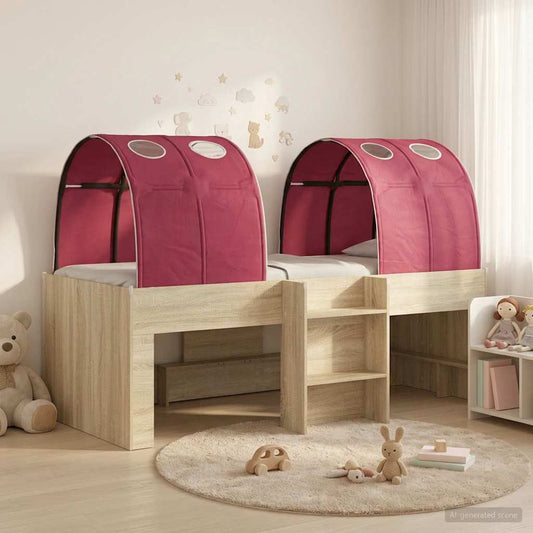 vidaXL Bed with Tunnel 3 pcs Sonoma Oak and Red Engineered Wood