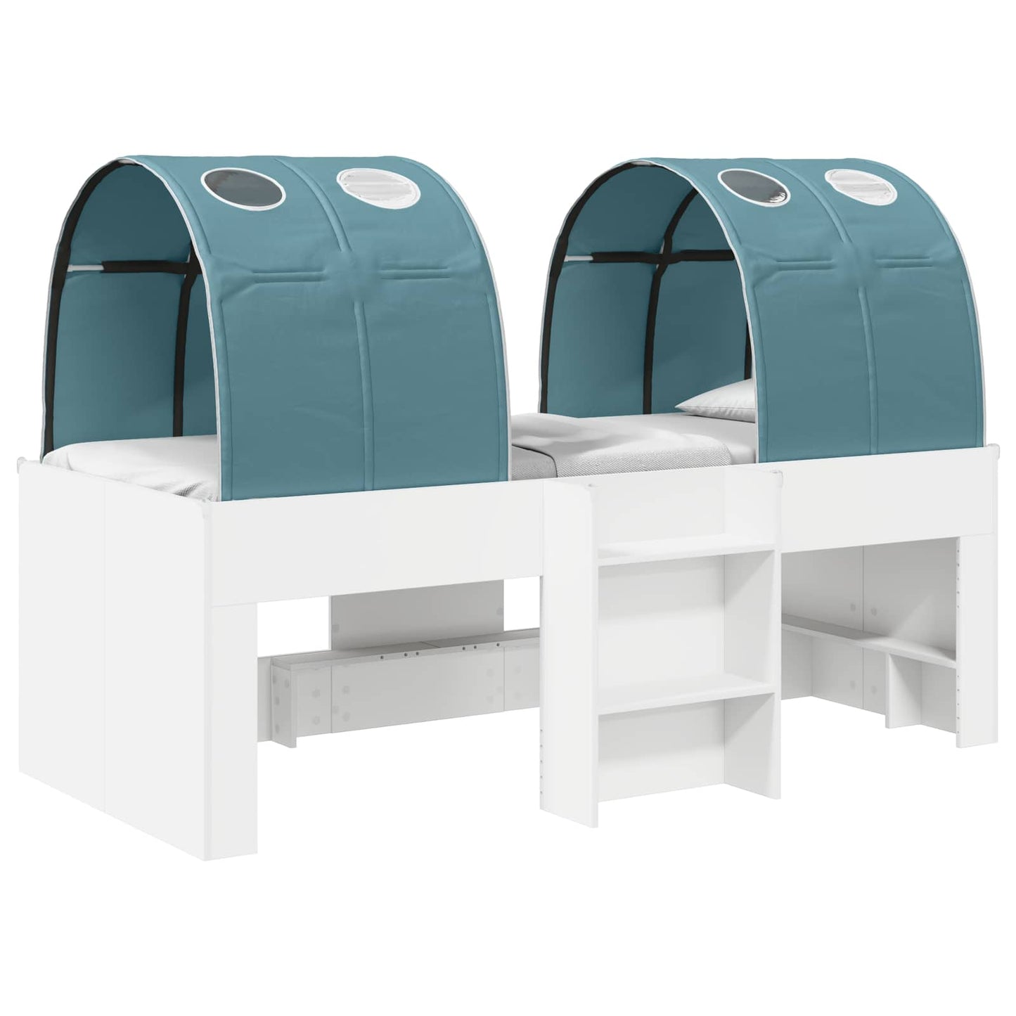 vidaXL Bed with Tunnel 4 pcs White and Light Blue Engineered Wood