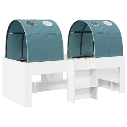 vidaXL Bed with Tunnel 4 pcs White and Light Blue Engineered Wood
