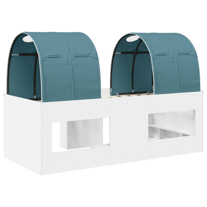 vidaXL Bed with Tunnel 4 pcs White and Light Blue Engineered Wood