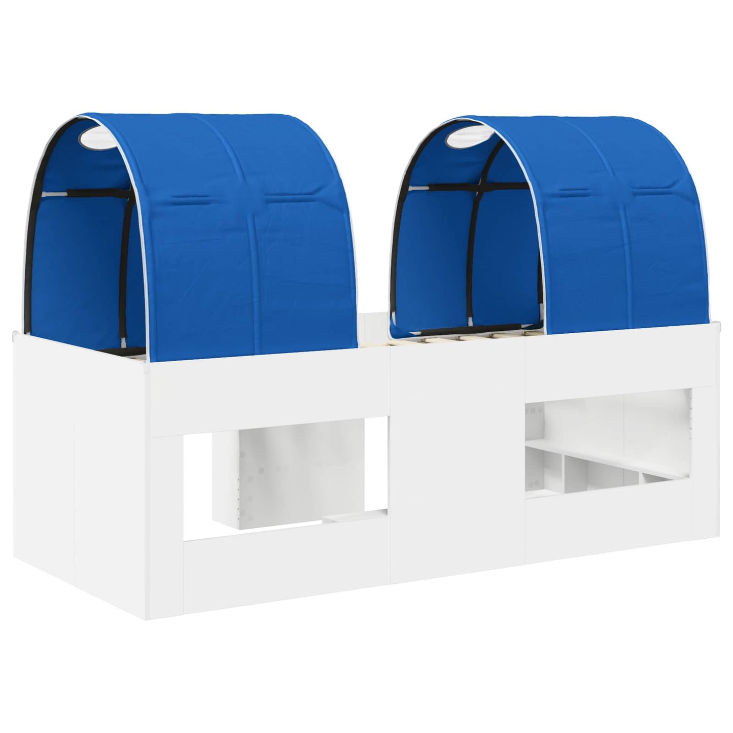 vidaXL Bed with Tunnel 3 pcs White and Blue Engineered Wood