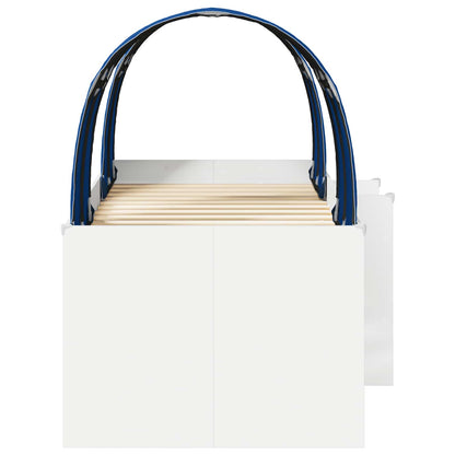 vidaXL Bed with Tunnel 3 pcs White and Blue Engineered Wood