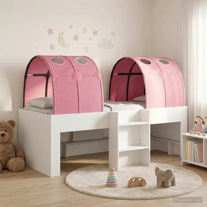 vidaXL Bed with Tunnel 3 pcs White and Pink Engineered Wood