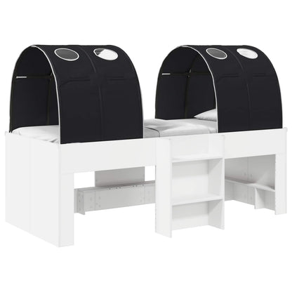 vidaXL Bed with Tunnel 3 pcs White and Black Engineered Wood