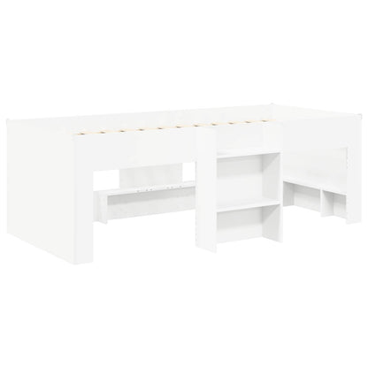 vidaXL Bed with Tunnel 3 pcs White and Black Engineered Wood