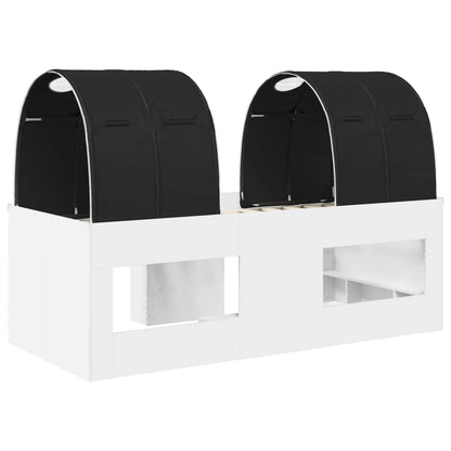 vidaXL Bed with Tunnel 3 pcs White and Black Engineered Wood