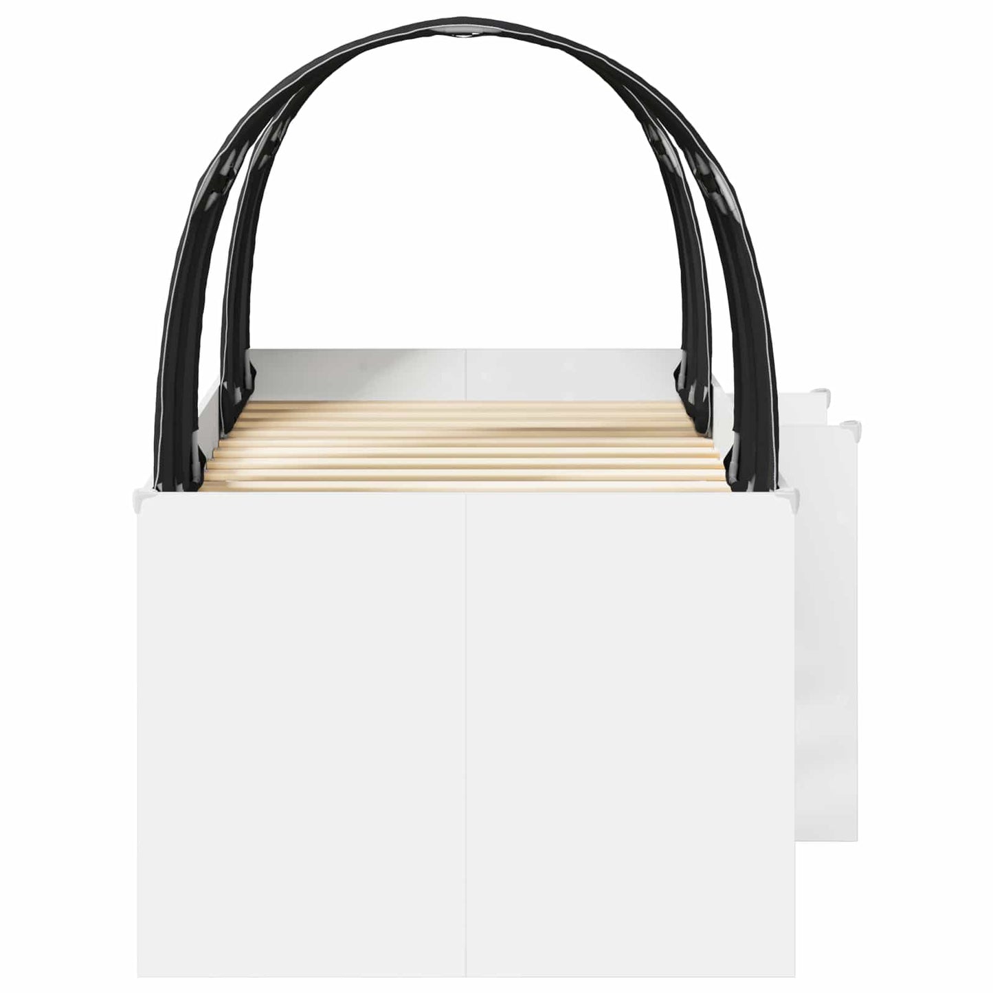 vidaXL Bed with Tunnel 3 pcs White and Black Engineered Wood