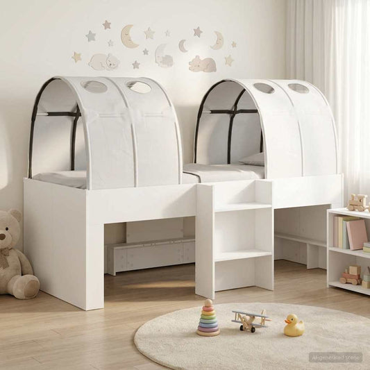 vidaXL Bed with Tunnel 3 pcs White Engineered Wood