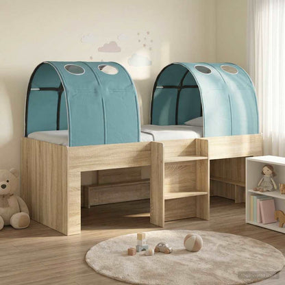 vidaXL Bed with Tunnel 3 pcs Sonoma and Light Blue Engineered Wood