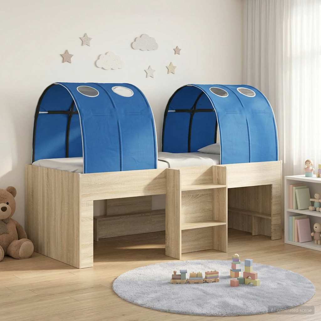 vidaXL Bed with Tunnel 3 pcs Sonoma and Blue Engineered Wood