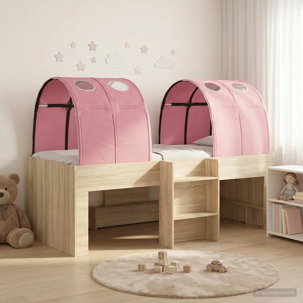 vidaXL Bed with Tunnel 4 pcs Sonoma and Pink Engineered Wood