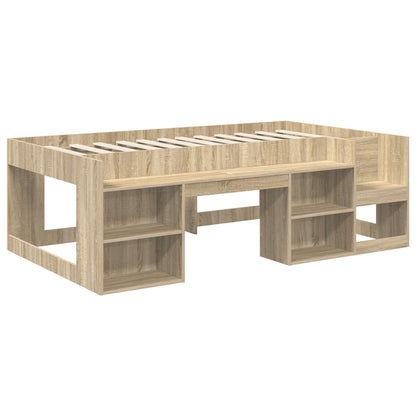 vidaXL Bed with Tunnel 3 pcs Sonoma Oak and Light Blue Engineered Wood